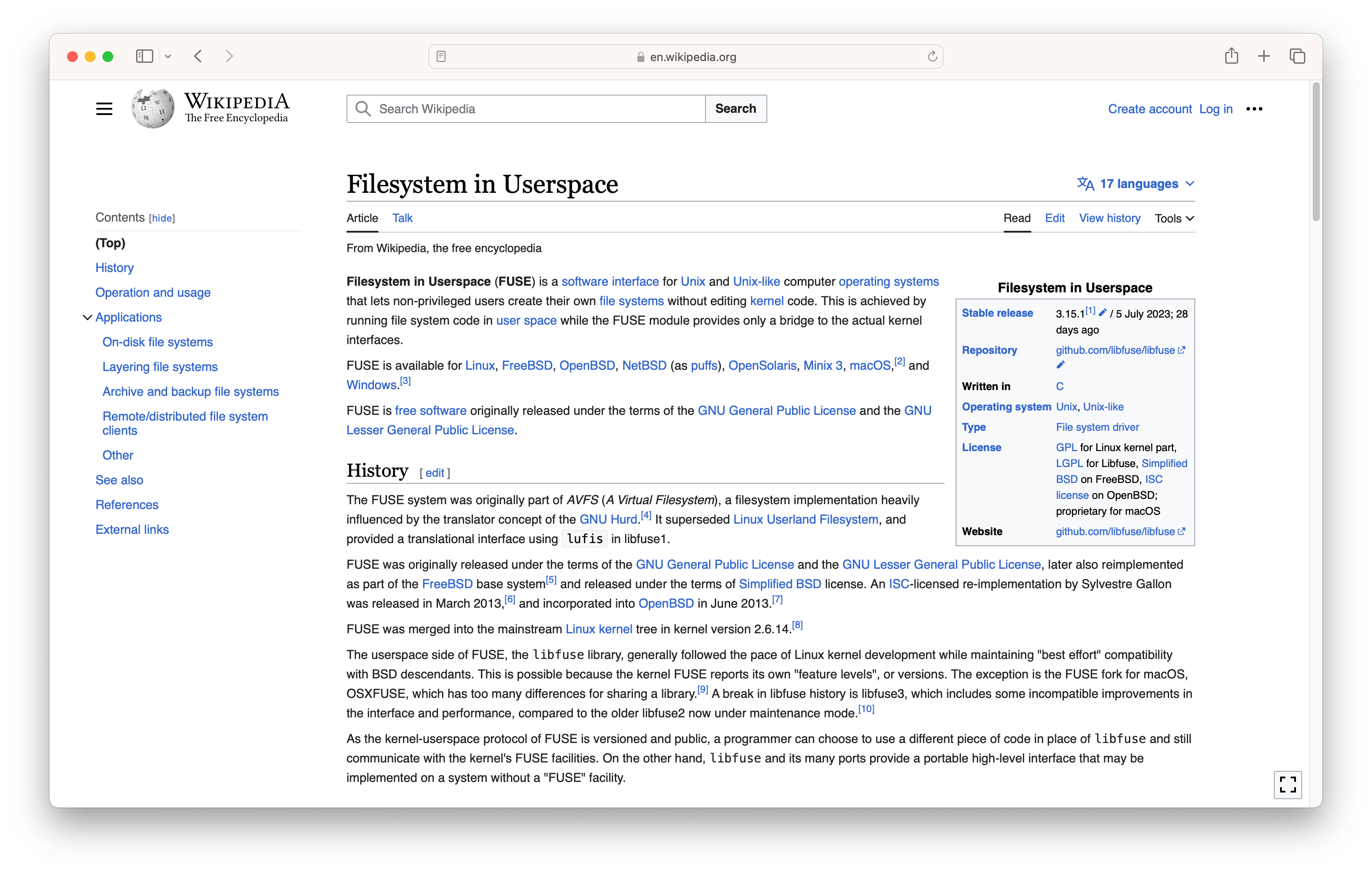 Screenshot of siafs renterd FUSE filesystem