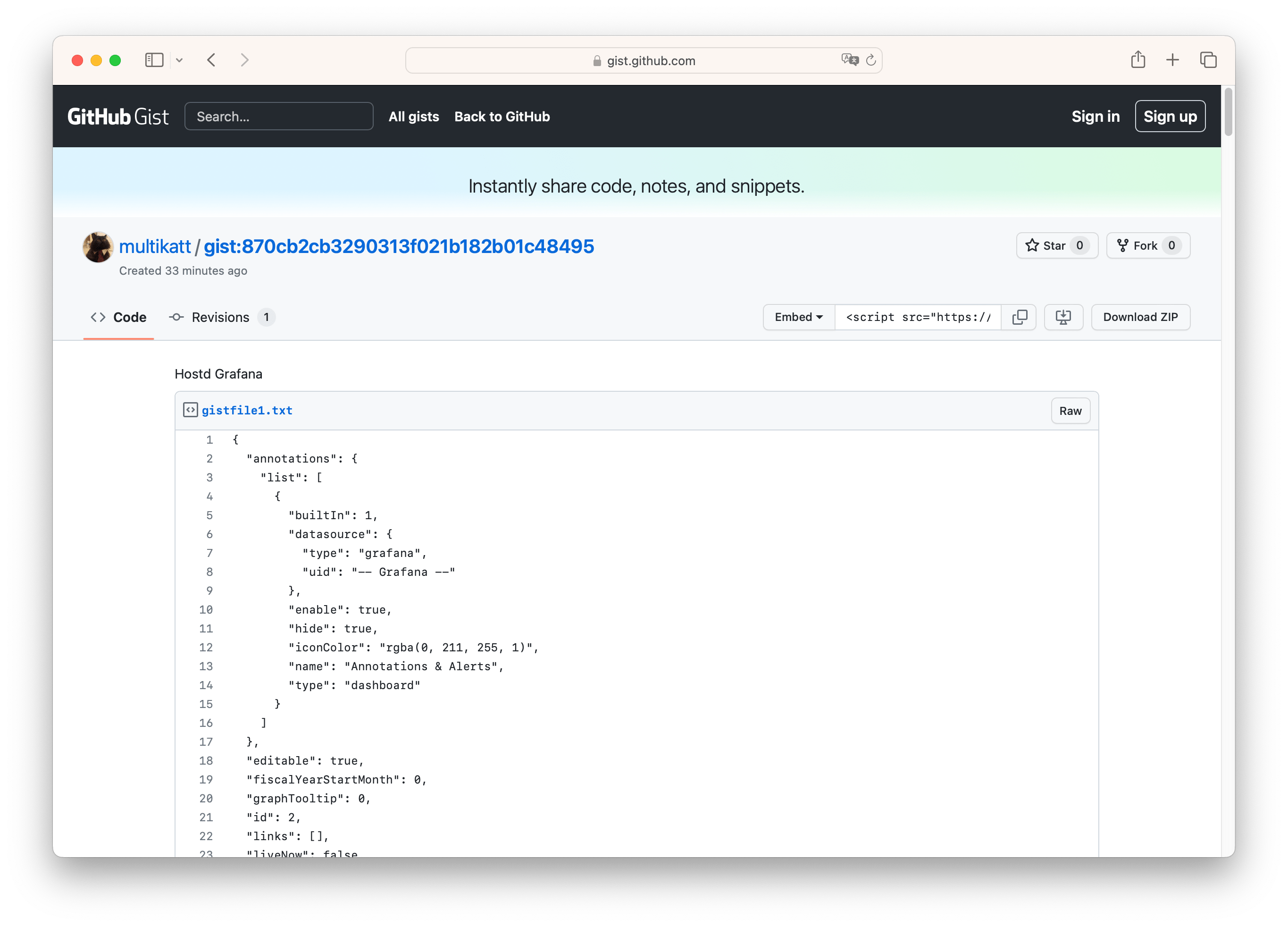 Screenshot of hostd metrics Grafana dashboard