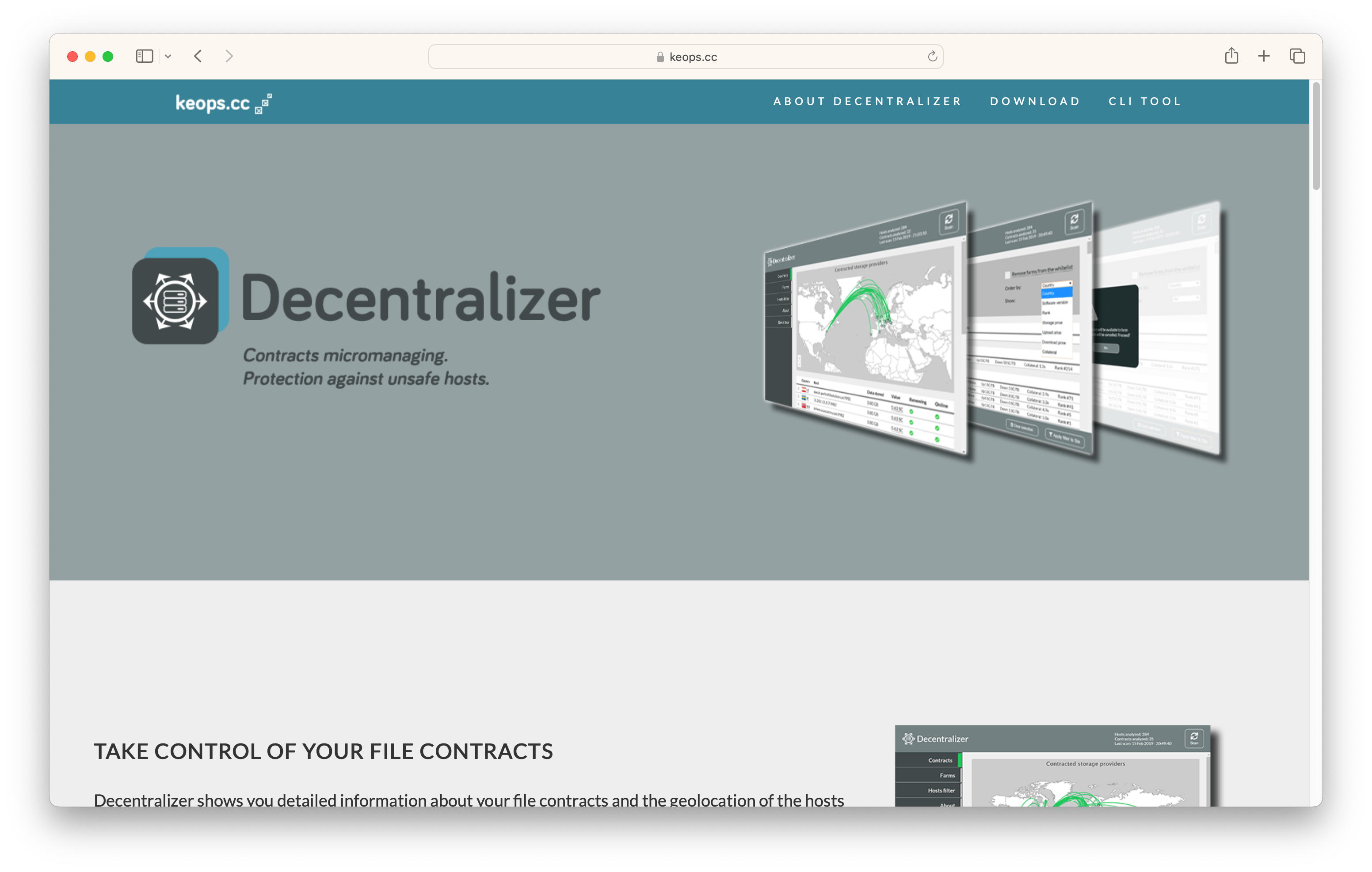Screenshot of Decentralizer