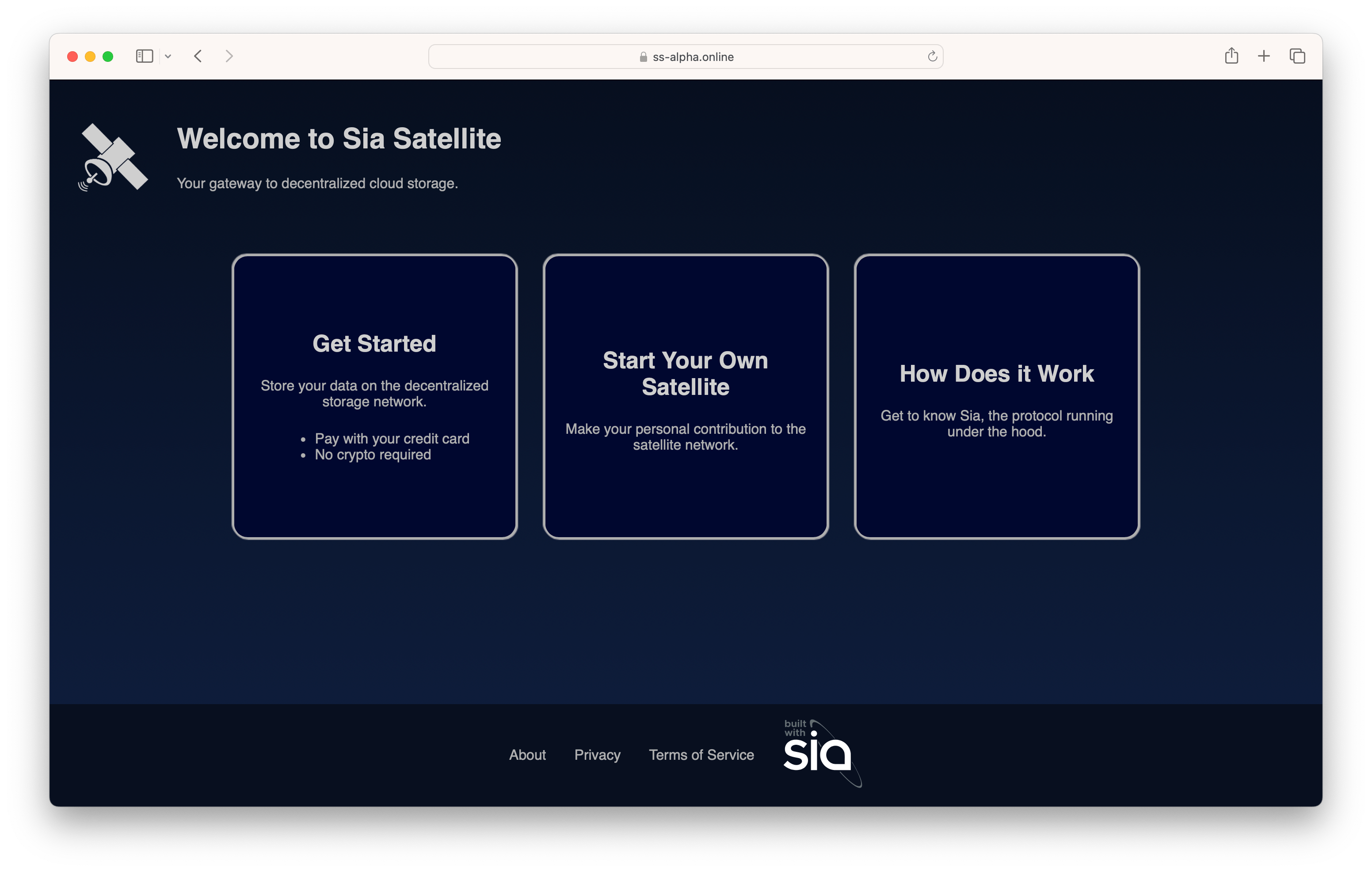 Screenshot of Sia Satellite