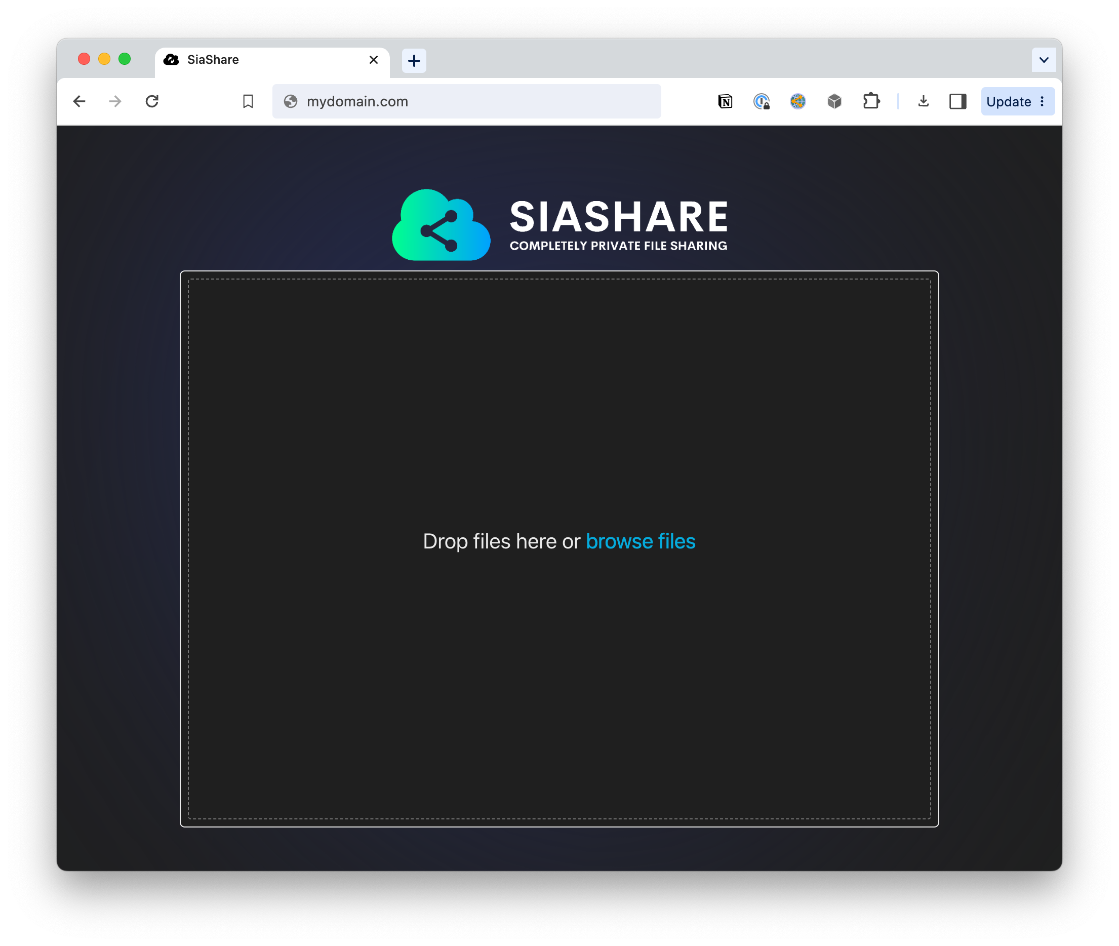 Screenshot of SiaShare